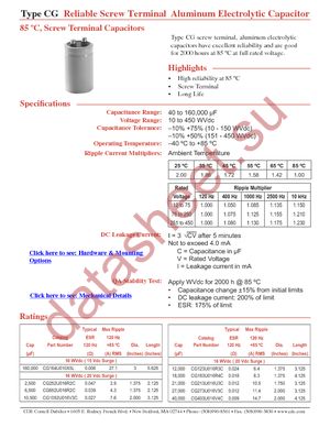 CG133U025V3C datasheet  